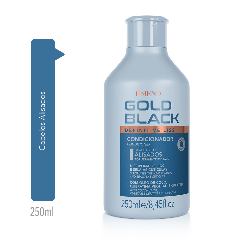 Condicionador Amend Gold Black Intensificador Efeito Liso 250ml image number 1